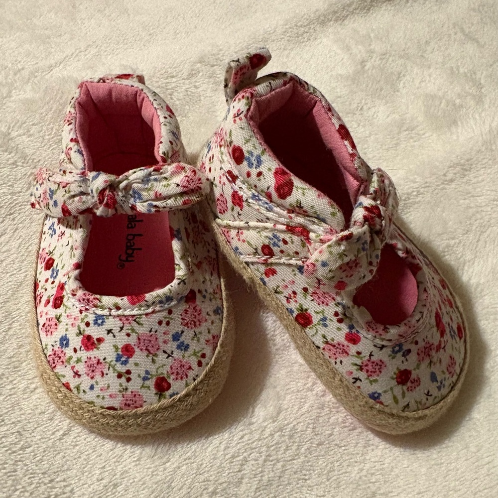 Floral Pink Baby Shoes